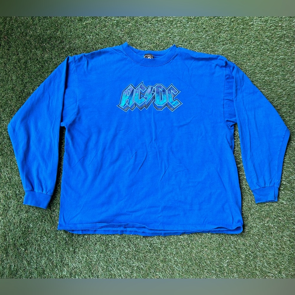 AC/DC Long Sleeve Shirt Rockware Anthill Trading Rock Band Graphic Blue X-Large